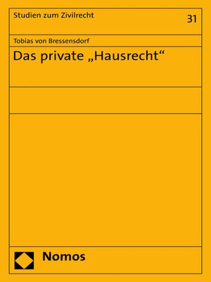 cover image of Das private "Hausrecht"